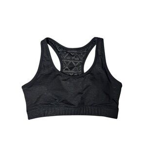 Zyia Active Black Racerback Sports Bra Women’s Size Large | Seamless Mesh Back W